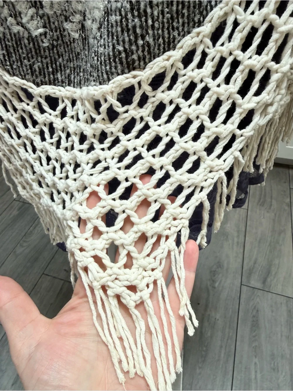 Anthropologie Angel Of The North Fringed Wrap Shawl Poncho